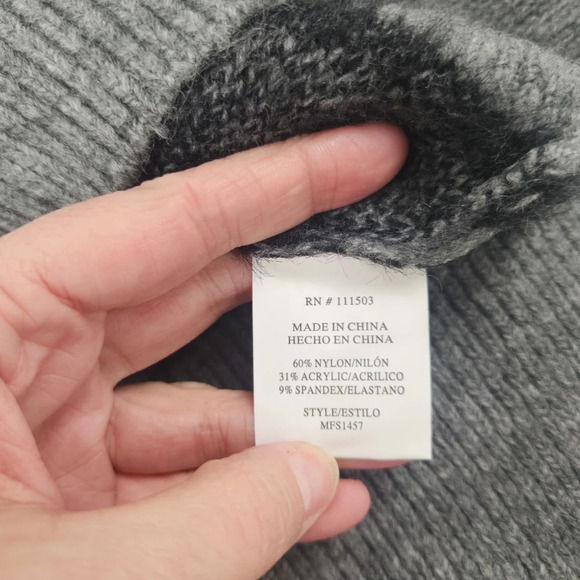 TWINE AND STRING Zebra Print Fuzzy Sweater GREY AND BLACK Oversized Medium - Picture 9 of 12